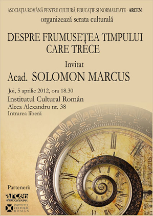 „Despre Frumuseţea timpului care trece”, pe 5 aprilie la ICR „Despre Frumuseţea timpului care trece”, pe 5 aprilie la ICR