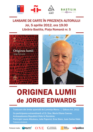 Volumul Originea lumii, de Jorge Edwards, lansat la Librăria Bastilia Volumul Originea lumii, de Jorge Edwards, lansat la Librăria Bastilia