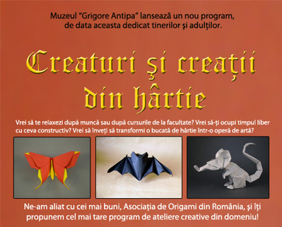 Ateliere de Origami pentru cei cu vârste între 7 şi 77 de ani Ateliere de Origami pentru cei cu vârste între 7 şi 77 de ani