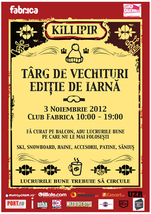 Târgul de vechituri Killipir, pe 3 noiembrie Târgul de vechituri Killipir, pe 3 noiembrie