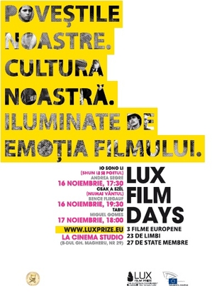 Zilele Filmului LUX la Bucureşti, pe 16 şi 17 noiembrie Zilele Filmului LUX la Bucureşti, pe 16 şi 17 noiembrie