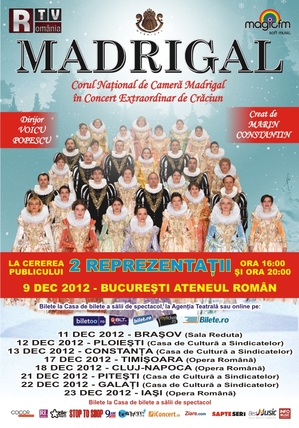 Două reprezentaţii ale Corului Madrigal la Ateneul Român Două reprezentaţii ale Corului Madrigal la Ateneul Român