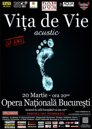Viţa de Vie aniversează 15 ani cu un concert acustic la Opera Naţională Viţa de Vie aniversează 15 ani cu un concert acustic la Opera Naţională