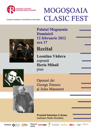Recital Leontina Văduva şi Horia Mihail în deschiderea Mogoşoaia Clasic Fest Recital Leontina Văduva şi Horia Mihail în deschiderea Mogoşoaia Clasic Fest