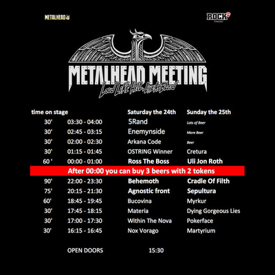 Metalhead Meeting 2017: afisul final, programul si bilete de o zi Metalhead Meeting 2017: afisul final, programul si bilete de o zi