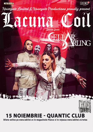 Concert Lacuna Coil si Cellar Darling la Bucuresti pe 15 noiembrie Concert Lacuna Coil si Cellar Darling la Bucuresti pe 15 noiembrie