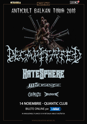 Decapitated, Hatesphere si ThyDisease pe 14 Noiembrie in QUANTIC Decapitated, Hatesphere si ThyDisease pe 14 Noiembrie in QUANTIC